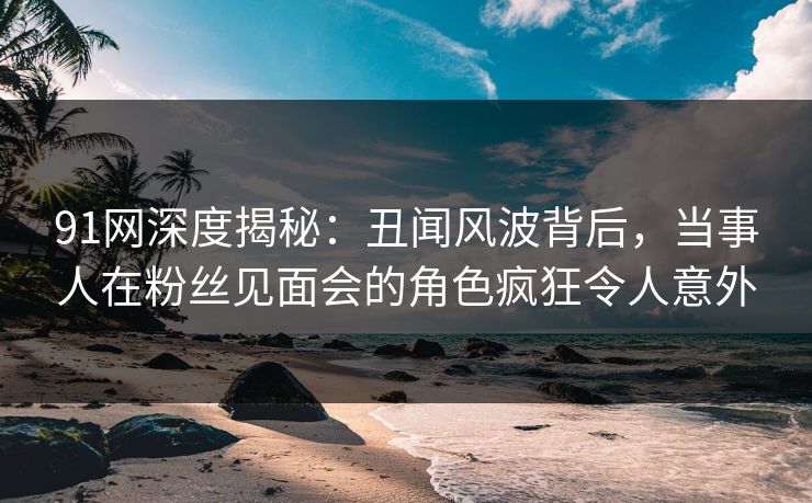 91网深度揭秘：丑闻风波背后，当事人在粉丝见面会的角色疯狂令人意外