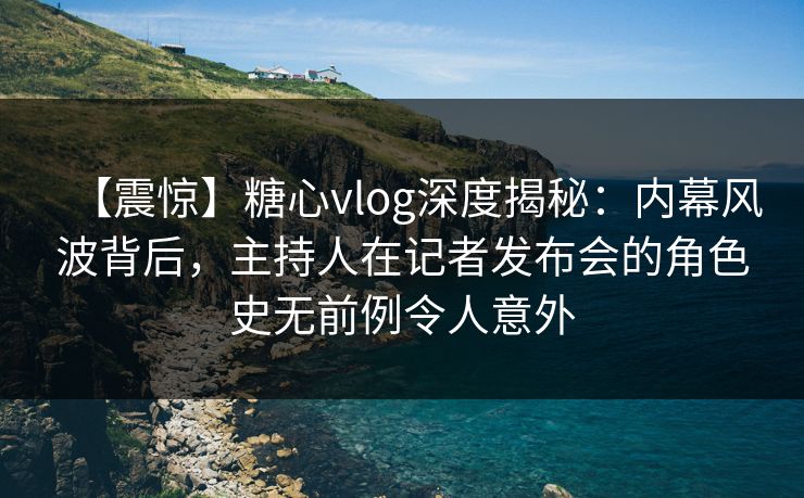 【震惊】糖心vlog深度揭秘：内幕风波背后，主持人在记者发布会的角色史无前例令人意外